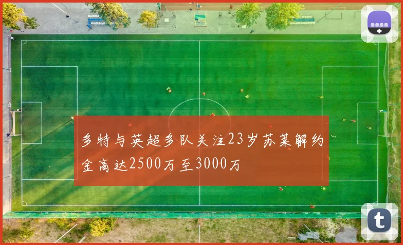多特与英超多队关注23岁苏莱解约金高达2500万至3000万